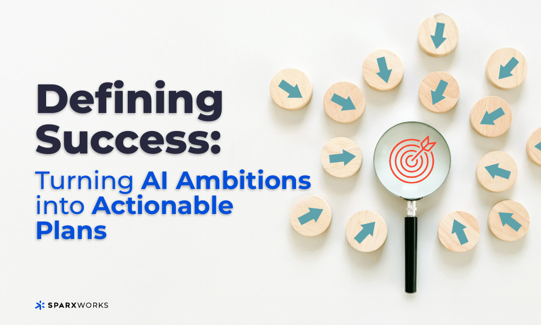 Magnifying glass with a red target icon in the center and an arrow on a wooden Business strategy and Action plan